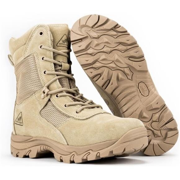 RYNO GEAR Men's Military & Tactical Boots, CoolMax Tactical Combat Military - Picture 4 of 5